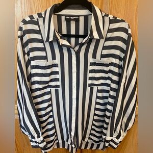 Karl‎ Lagerfeld Black and White Striped Woman’s Shirt